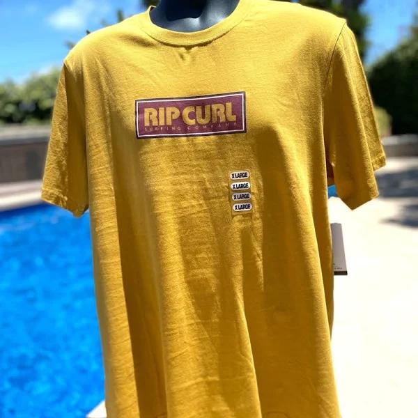 Rip Curl Big Mumma Icon Tee in Mustard. Size XL | Official Store