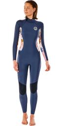 Rip Curl Dawn Patrol 4/3mm Back Zip Womens Wetsuit - Slate Rose