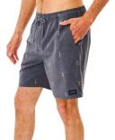 Rip Curl Men's Luau Volley Short - Washed Black | Cotton/Polyester - Swimoutlet.com