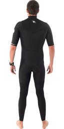Rip Curl Mens Dawn Patrol 2mm Chest Zip Short Sleeve Steamer M / Black