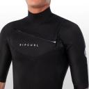 Rip Curl Mens Dawn Patrol 2mm Chest Zip Short Sleeve Steamer M / Black