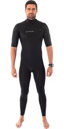 Rip Curl Mens Dawn Patrol 2mm Chest Zip Short Sleeve Steamer M / Black
