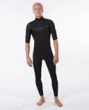Rip Curl Mens Dawn Patrol 2mm Chest Zip Short Sleeve Steamer XXL / Black