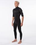 Rip Curl Mens Dawn Patrol 2mm Chest Zip Short Sleeve Steamer XXL / Black
