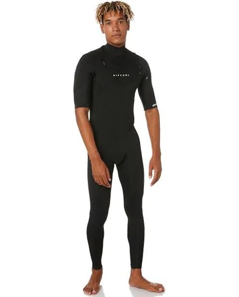 Rip Curl Mens Dawn Patrol 2mm Chest Zip Short Sleeve Steamer XXL / Black