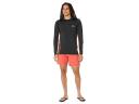 Rip Curl Mens Drive Relaxed Long Sleeve Suntop - Black/red- Swimwear Galore