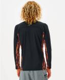 Rip Curl Mens Drive Relaxed Long Sleeve Suntop - Black/red- Swimwear Galore