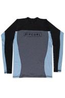 Rip Curl Mens Drive Relaxed Long Sleeve Suntop - Black/red- Swimwear Galore
