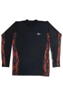 Rip Curl Mens Drive Relaxed Long Sleeve Suntop - Black/red- Swimwear Galore