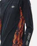 Rip Curl Mens Drive Relaxed Long Sleeve Suntop - Black/red- Swimwear Galore