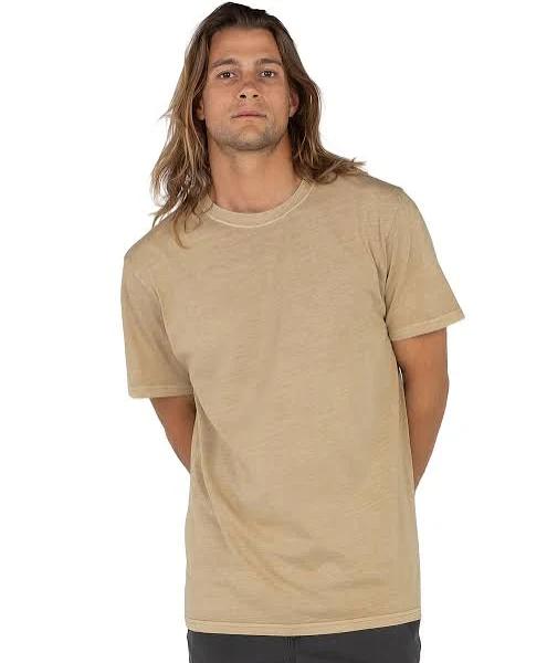 Rip Curl Plain Wash Mens Tee Khaki Size M
