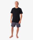 Rip Curl Plain Wash Mens Tee Washed Black Size XL
