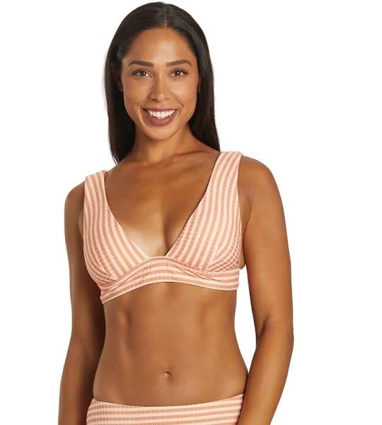 Rip Curl Premium Surf Deep V Bikini Top - Peach