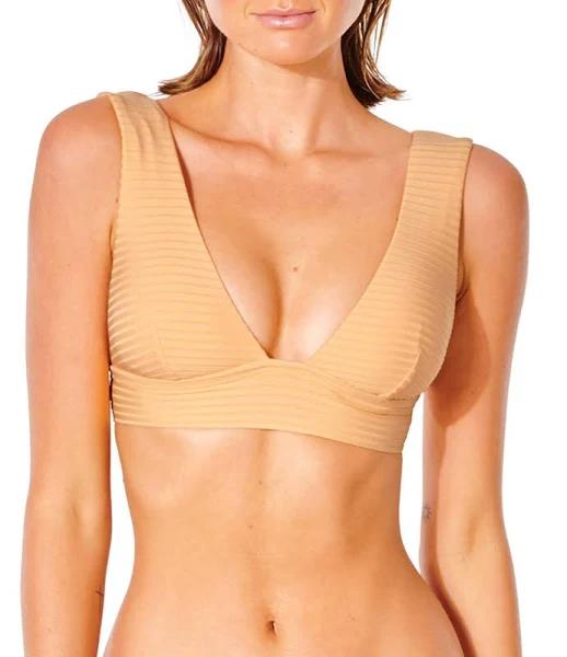 Rip Curl Premium Surf Deep V Bikini Top - Peach