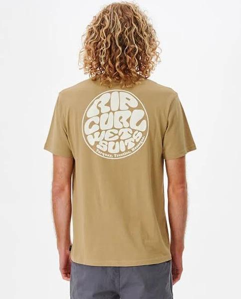 Rip Curl Wettie Essential Tee in Dark Khaki. Size L | Official Store