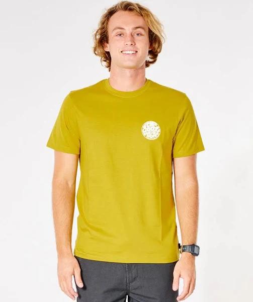 Rip Curl Wettie Essential Tee Vintage Yellow L T Shirt Men