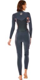 Rip Curl Womens Flashbomb 3/2mm Chest Zip Steamer Wetsuit 8 / Black