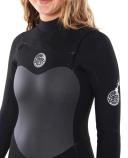 Rip Curl Womens Flashbomb 3/2mm Chest Zip Steamer Wetsuit 8 / Black