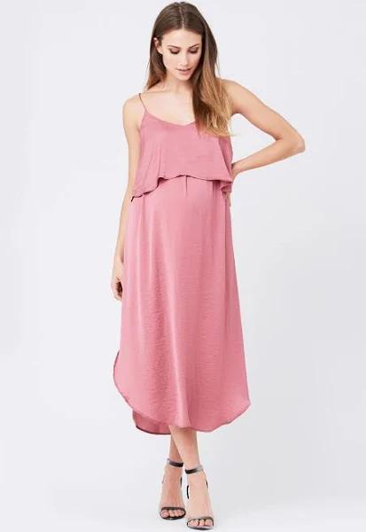 Ripe Maternity Nursing Slip Dress Rose - L