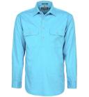 Ritemate Men's Closed Front Long Sleeve Shirt - Pale Blue, M / Pale Blue