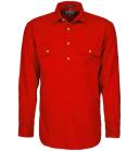 Ritemate Mens Closed Front Long Sleeve Shirt - 10 Colours, 5XL / Red