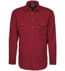 Ritemate Mens Closed Front Long Sleeve Shirt - 10 Colours, 5XL / Red