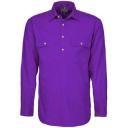 Ritemate Mens Closed Front Long Sleeve Shirt - 10 Colours, 5XL / Red
