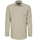 Ritemate Mens Closed Front Long Sleeve Shirt - 10 Colours, 5XL / Red