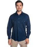 Ritemate Mens Closed Front Long Sleeve Shirt - 10 Colours, 5XL / Red
