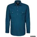 Ritemate Mens Closed Front Long Sleeve Shirt - 10 Colours, M / Stone