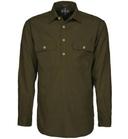 Ritemate Mens Closed Front Long Sleeve Shirt - 10 Colours, XS / Olive