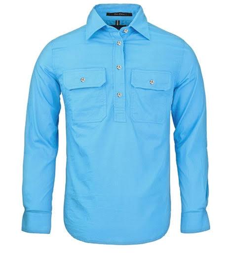 Ritemate Women's Pilbara Closed Front Long Sleeve Shirt Cornflower / 6