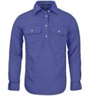 Ritemate Womens Closed Front Long Sleeve Shirt - 10 Colours, 06 / Cobalt Blue