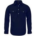 Ritemate Womens Closed Front Long Sleeve Shirt - 10 Colours, 06 / Cobalt Blue