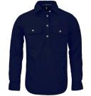 Ritemate Womens Closed Front Long Sleeve Shirt - 10 Colours, 18 / Azure