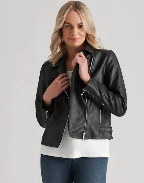 Rivers Leather Look Biker Jacket