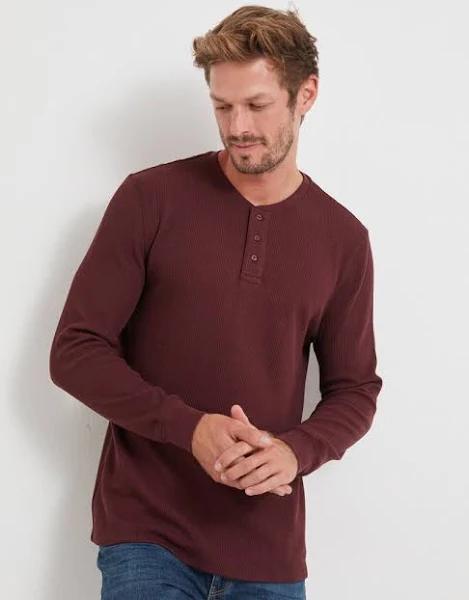 Rivers Long Sleeve Waffle Henley Tee