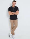 Rivers Short Sleeve Jersey Textured Zip Neck Polo
