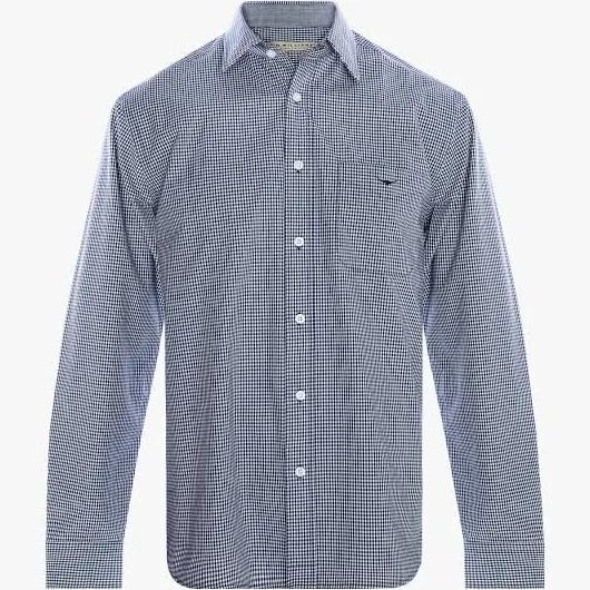 RM Williams Collins Shirt (Blue/White Check) Blue White / 4XL