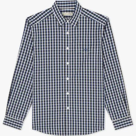 RM Williams Mens Collins Shirt Blue/ White / Green 4XL