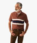 RM Williams Mens Rod Polo Brown Navy Stone / SML