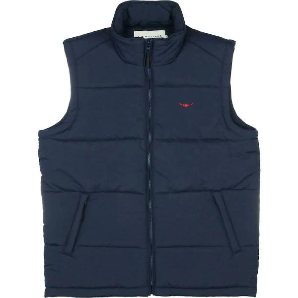 RM Williams Patterson Creek Vest Navy/Burgundy / XB