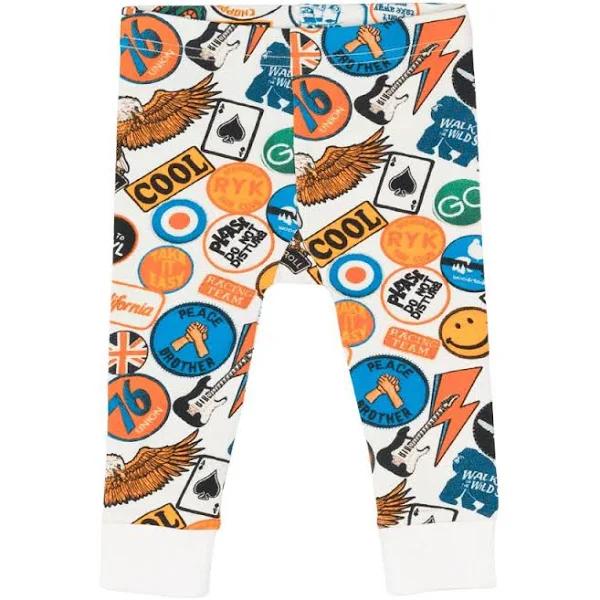 Rock Your Baby Retro Badges Baby Tights - Multi 18-24M