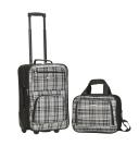 Rockland Rio 2 Piece Carry On Luggage Set - Black Cross - Luggage Sets