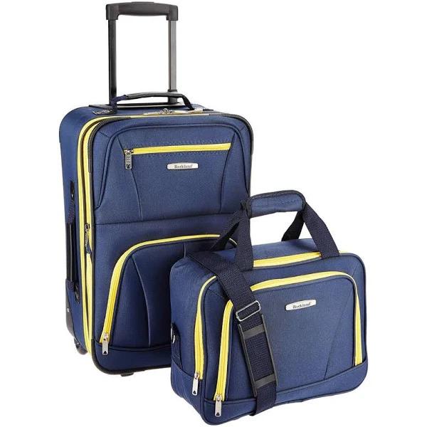 Rockland Rio 2 Piece Carry On Luggage Set - Navy - Luggage Sets