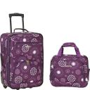 Rockland Rio 2 Piece Carry On Luggage Set - Purple Pearl - Luggage Sets