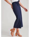 Rockmans Ankle Length Button Trim Linen Blend Pants