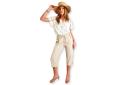 Rockmans Crop Linen Button Pants