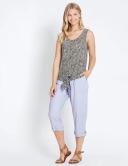 Rockmans Crop Linen Button Pants