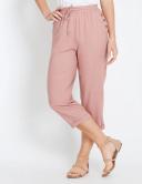 Rockmans Crop Linen Button Pants